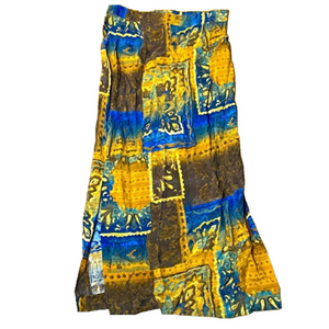 🌷 Eric Ryan🌷 Vintage Silk Feel Unique Print Long Skirt